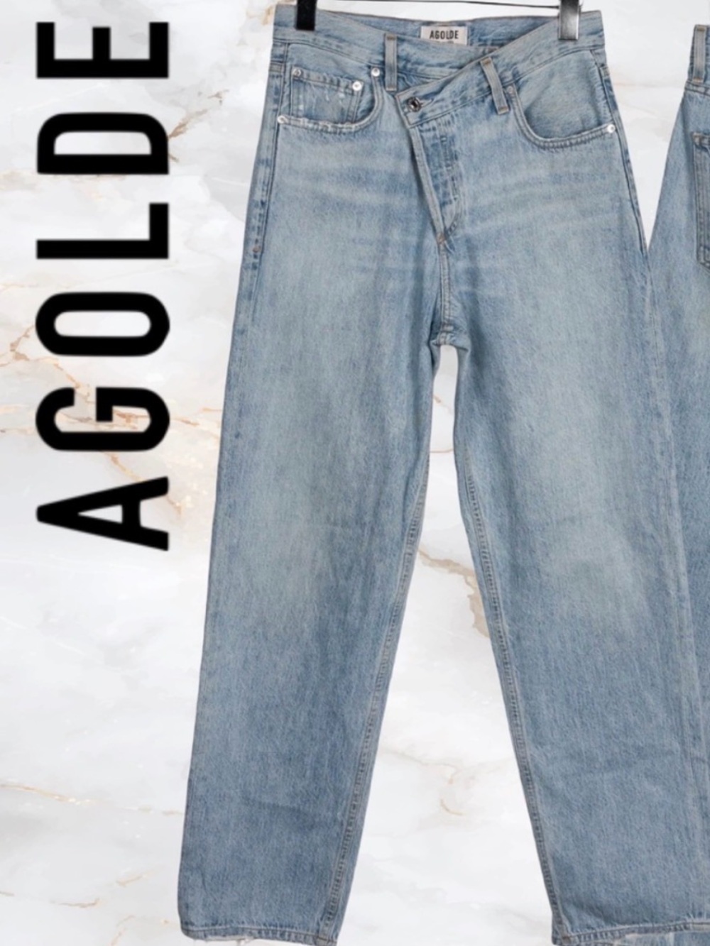 AGOLDE Crossover Upsized Jeans Light Indigo Suburbia Wash